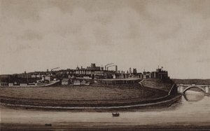 City of Chester, som viser Roodee og Grosvenor Bridge av English School